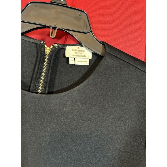 Kate Spade Black Short Sleeve Scuba Knit Peplum Top Size XS Classy Capsulecore - Picture 4 of 7